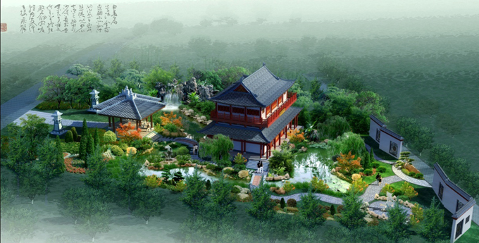 北京園博會(huì)鄂州園效果圖