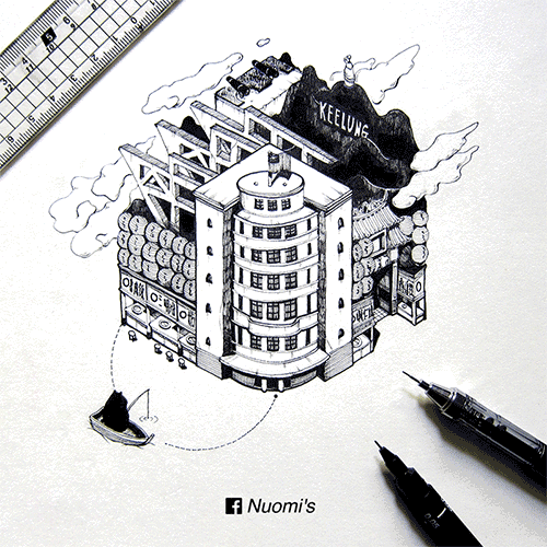 賞析：呆萌的臺(tái)灣建筑畫(huà)