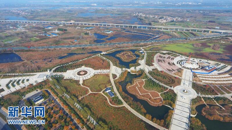 航拍谷城漢江國(guó)家濕地公園